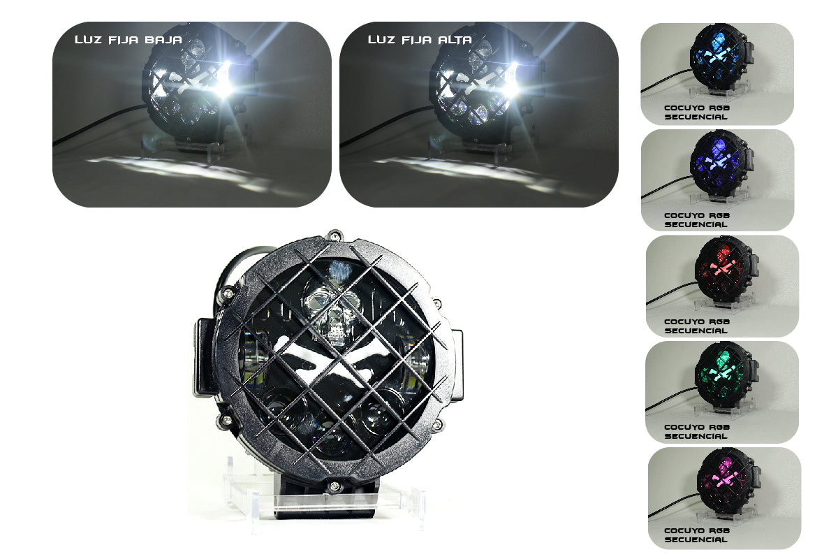 Exploradora led de trabajo 5½.”” de rejilla para vehículos todoterreno tipo X, faros Led.
