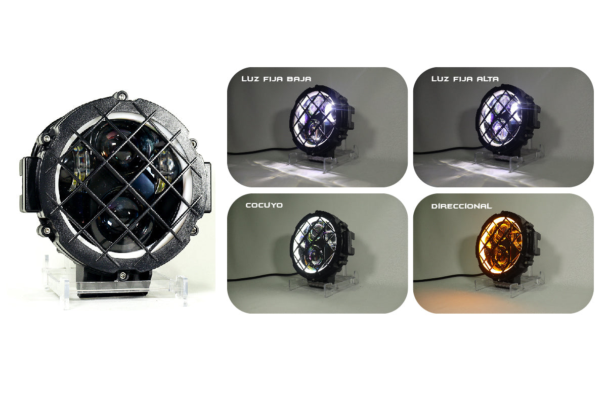 Exploradora led de trabajo 5”1/2 de rejilla para vehículos todoterreno tipo X, faros Led