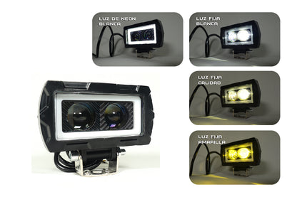 Exploradora LED doble lupa 6000 lúmenes Blanco amarillo