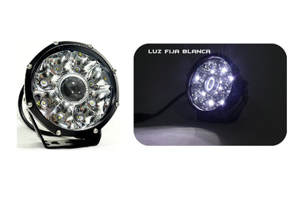 Exploradora de 5 pulgadas luz blanca o amarilla fija, led cree