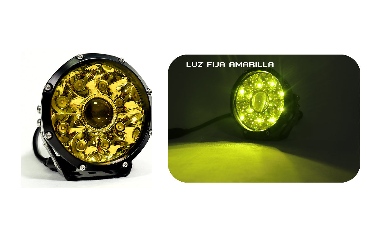 Exploradora de 5 pulgadas luz blanca o amarilla fija, led cree