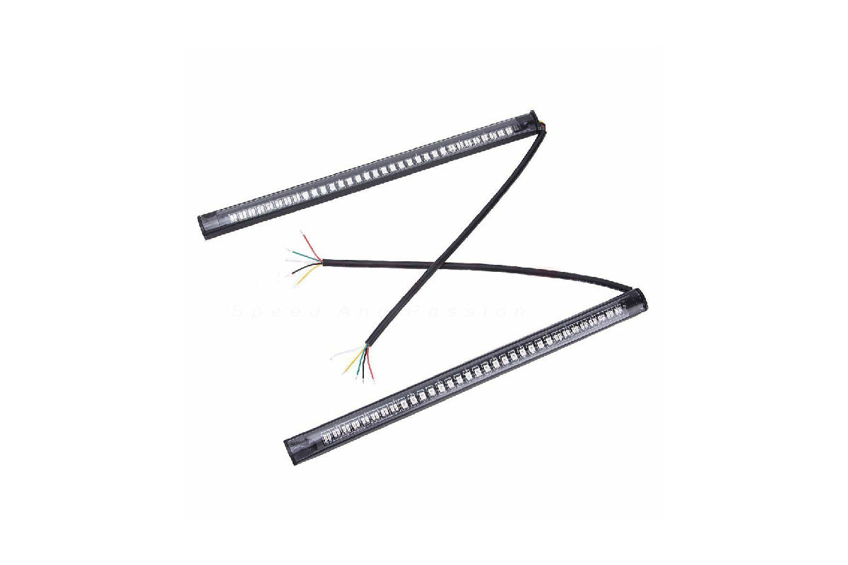 Tira de luces Led traseras para motocicleta, Bombilla de freno trasero de doble Color