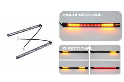 Tira de luces Led traseras para motocicleta, Bombilla de freno trasero de doble Color